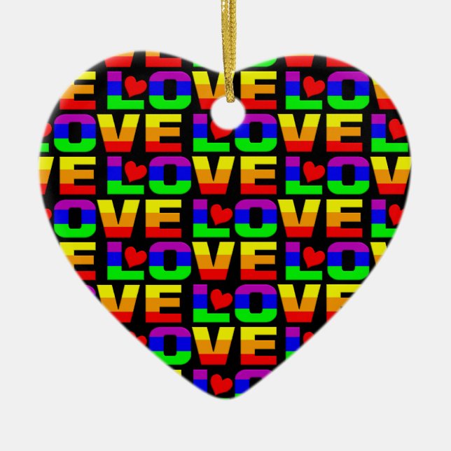 Ornamento de amor arcoiris, personalizar (Frente)
