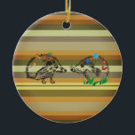 Ornamento de amor de erizos de arte de otoño<br><div class="desc">Agradable adorno decorativo de arte otoñal con dibujos de erizos y rayas.</div>
