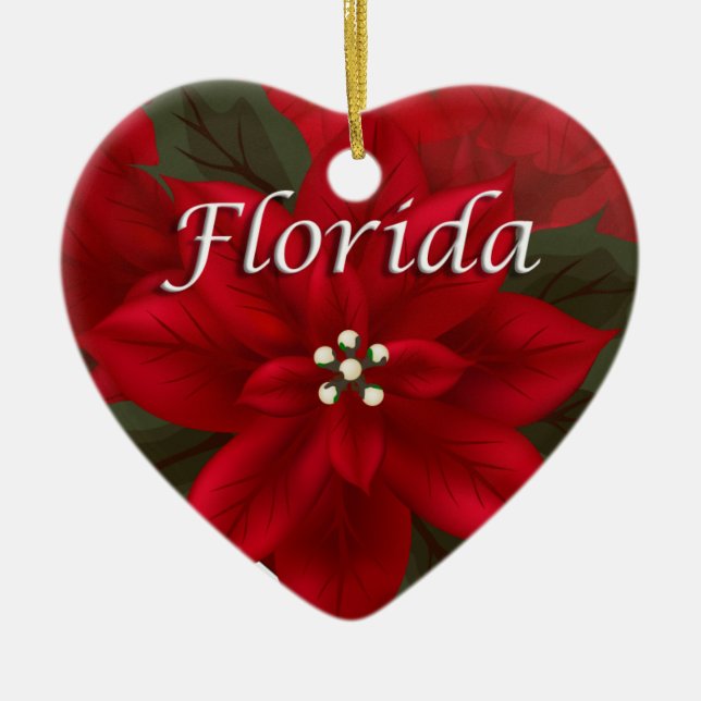 Ornamento de amor de Florida Poinsettia (Frente)