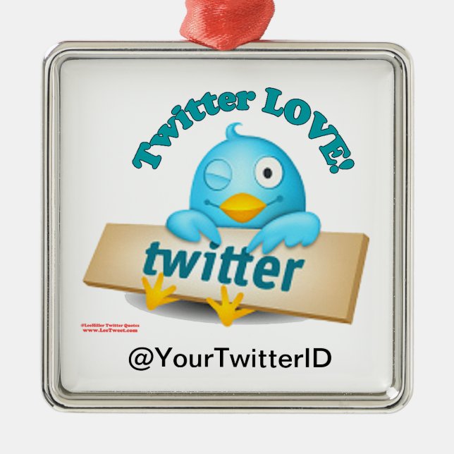 Ornamento de amor de ID de Twitter personalizar (Frente)