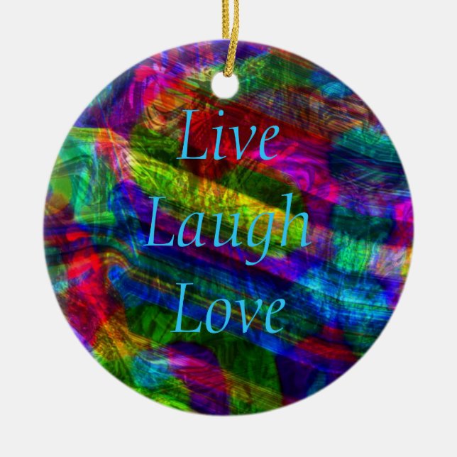 Ornamento de amor de Live Laugh (Frente)