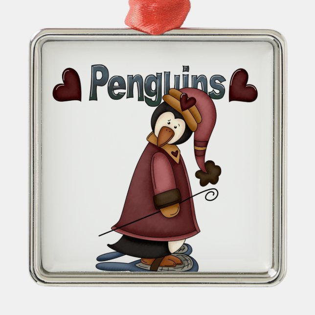 Ornamento de amor de los pingüinos Keepsake (Frente)