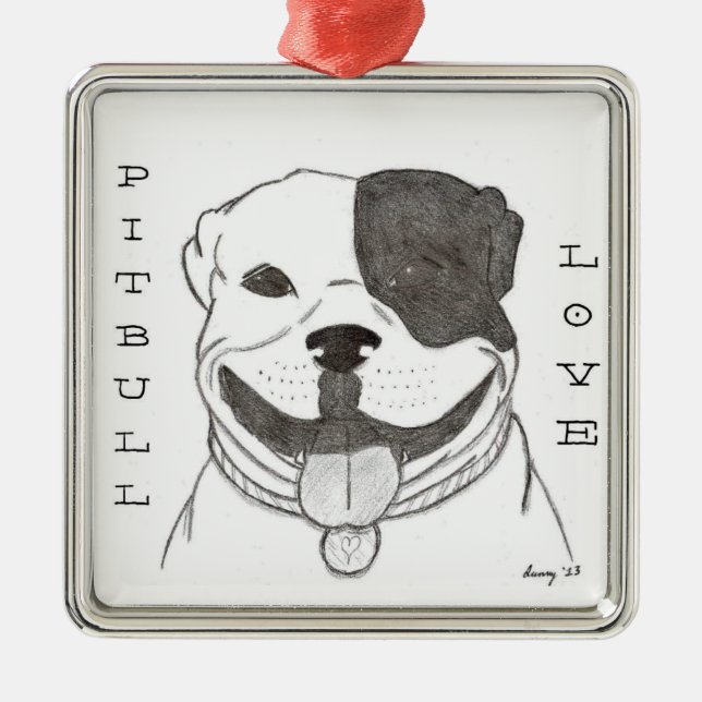 Ornamento de amor de Pitbull (Frente)