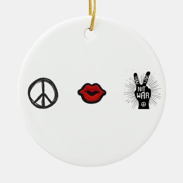 Ornamento de amor no guerra (CYO) de Michelle (Frente)