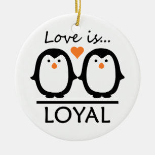 Ornamento de amor pingüino, personalizar