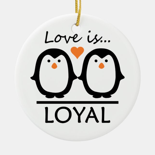 Ornamento de amor pingüino, personalizar (Frente)
