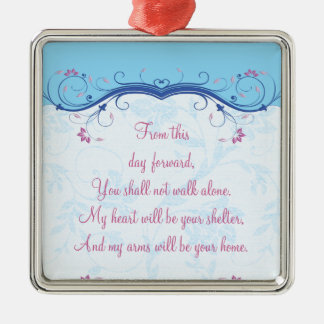 Ornamento de amor plateado boda