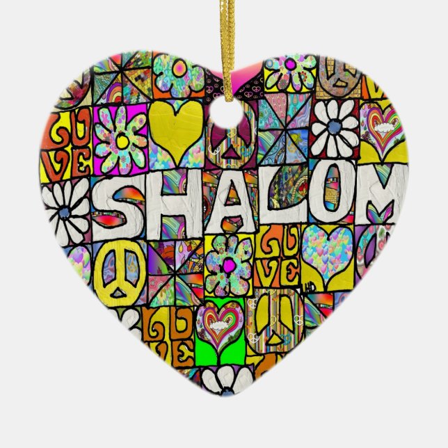Ornamento de amor shalom psicodélico de los años 6 (Frente)