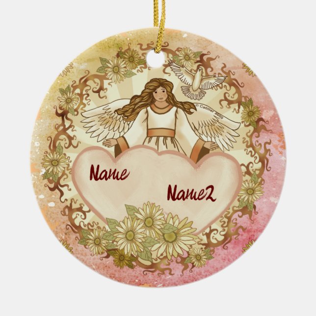 Ornamento de Angel de amor verdadero (Frente)