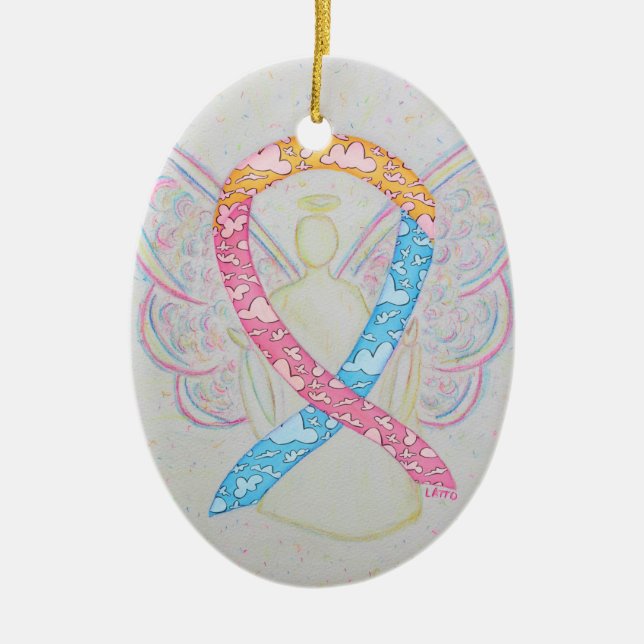 Ornamento de ángel de cinta de sensibilización CDH (Frente)