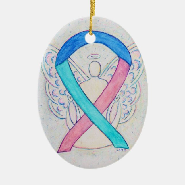 Ornamento de ángel de la cinta de sensibilización  (Frente)