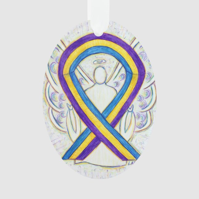 Ornamento de ángel de la cinta de sensibilización  (Anverso)