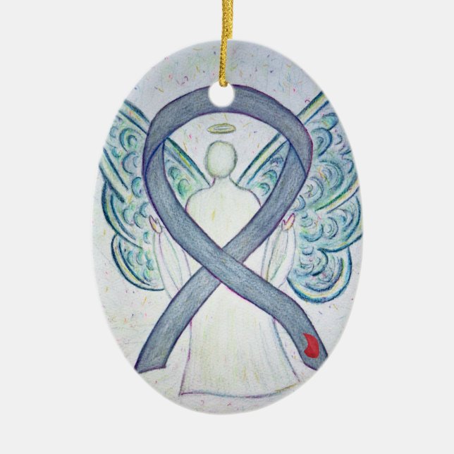 Ornamento de ángel de la cinta de sensibilización  (Frente)
