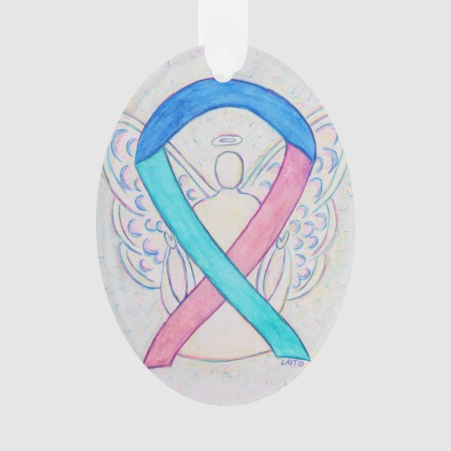 Ornamento de ángel de la cinta de sensibilización  (Anverso)