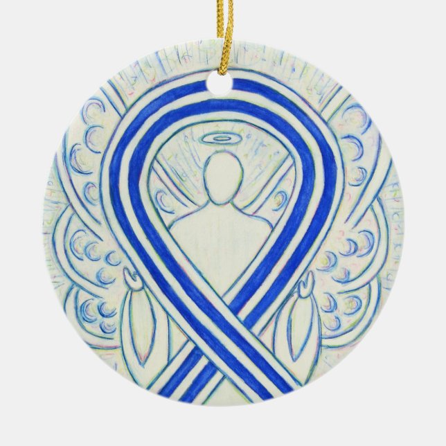 Ornamento de ángel de la cinta de sensibilización  (Frente)