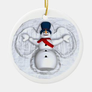 Ornamento de ángel de nieve de Snowman