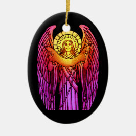 Ornamento de ángel de vidrio manchado