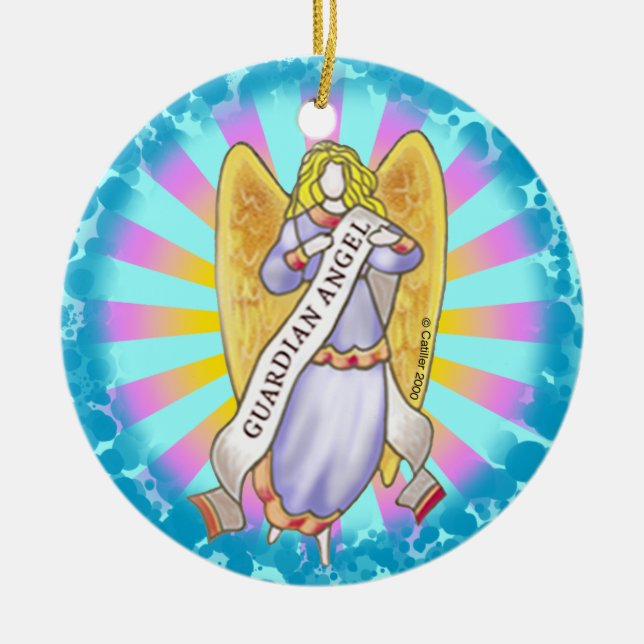 Ornamento de Angel Guardian Cristiano (Frente)