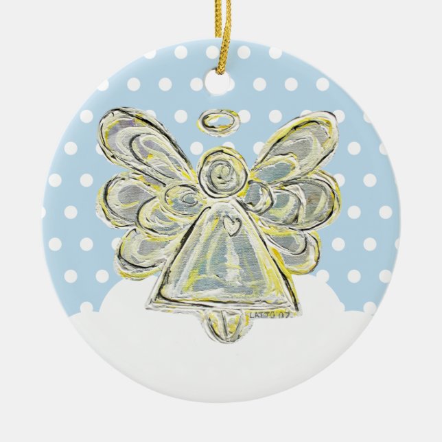Ornamento de Angel Navidades Blancos Snowy (Frente)