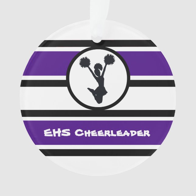 Ornamento de animador morado y negro personalizado (Anverso)