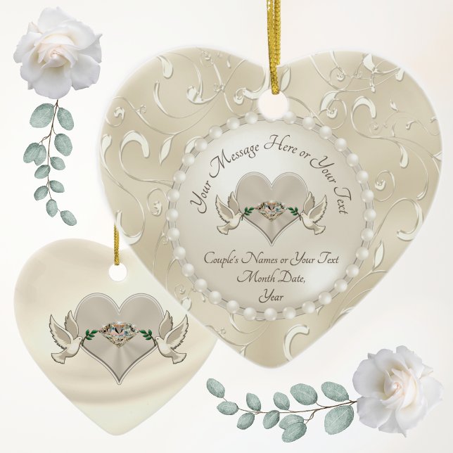 Ornamento de aniversario de ornamento Boda persona (Wedding anniversary ornament. Wonderful, Anniversary Christmas Ornament or cheap anniversary gifts.)