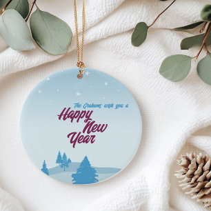 Ornamento de Año Nuevo Feliz minimalista Moderno p