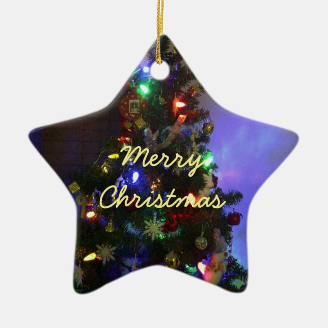 Ornamento de Año Nuevo y navidades de RoseWrites (Frente)