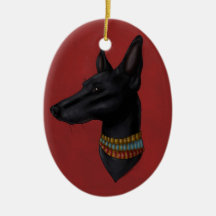 Ornamento de Anubis del rojo carmesí