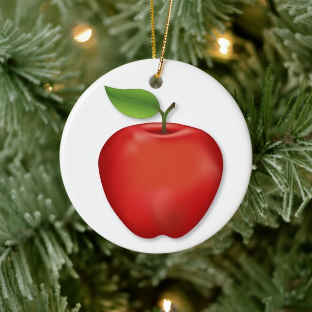 Ornamento de Apple Rojo personalizar (Árbol)