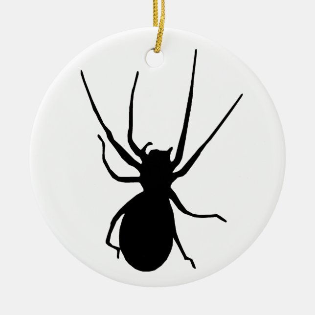 Ornamento de Araña de Creepy Negro de Halloween (Frente)