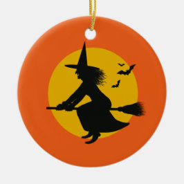 Ornamento de árbol de brujas volador de Halloween