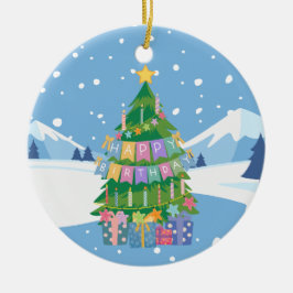 Ornamento de árbol de cumpleaños de navidades (25 