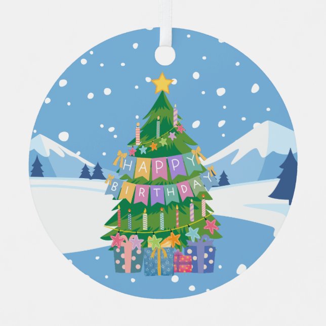 Ornamento de árbol de cumpleaños de navidades (25  (Anverso)