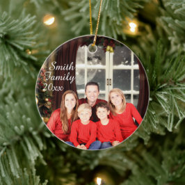 Ornamento de árbol de fotos de familia