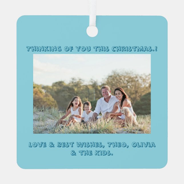 Ornamento de árbol de fotos de Navidades de artesa (Reverso )