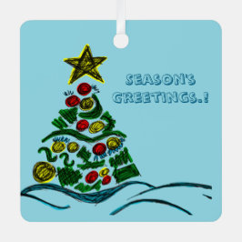 Ornamento de árbol de fotos de Navidades de artesa