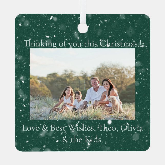 Ornamento de árbol de fotos de Navidades quintetos (Reverso )