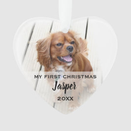 Ornamento de árbol de fotos de primera Navidad de