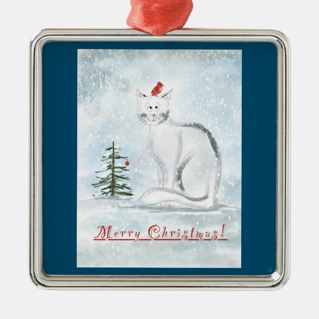 Ornamento de árbol de gato para navidades (Frente)