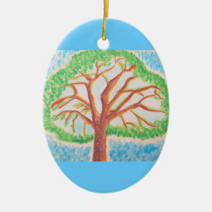 Ornamento de árbol de la vida-oval