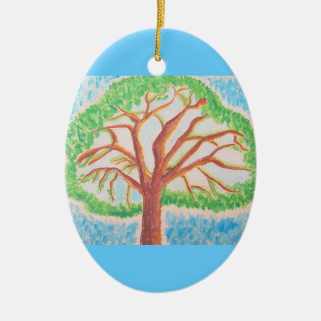 Ornamento de árbol de la vida-oval (Frente)