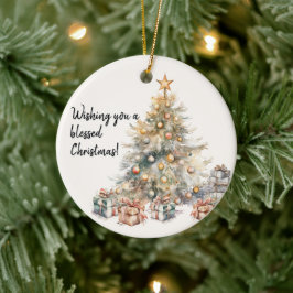 Ornamento de árbol de navidad acuarela