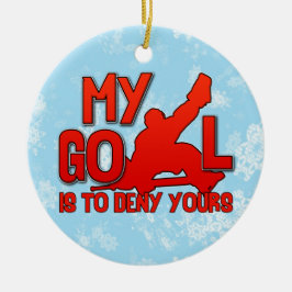 Ornamento de árbol de Navidad, arquero de hockey