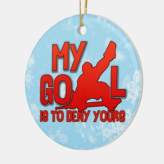 Ornamento de árbol de Navidad, arquero de hockey (Izquierda)
