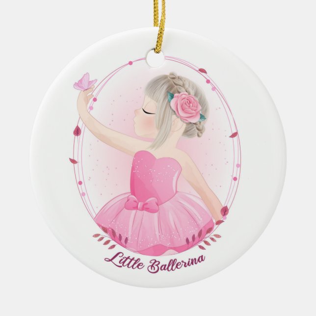 Ornamento de árbol de Navidad Ballerina (Frente)