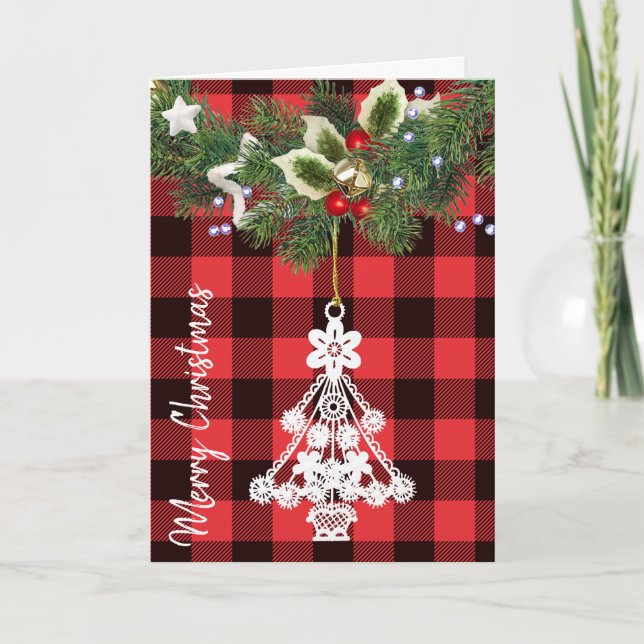 Ornamento de árbol de Navidad blanco con relleno d (Anverso)