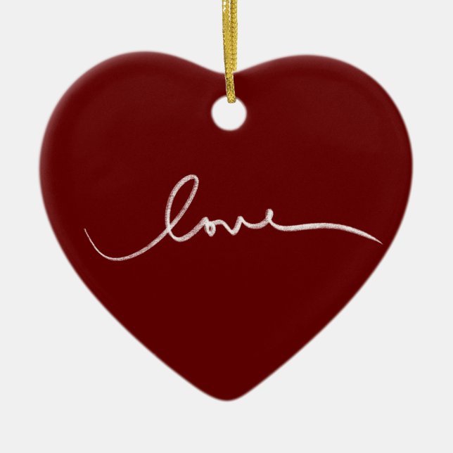 Ornamento de árbol de Navidad con forma de corazón (Frente)