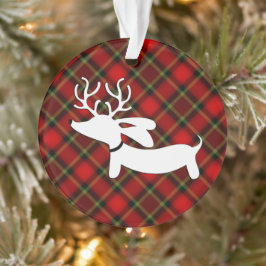Ornamento de árbol de Navidad Dachshund revestido