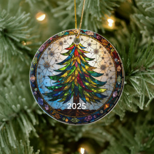 Ornamento de árbol de navidad de arte de cristal c