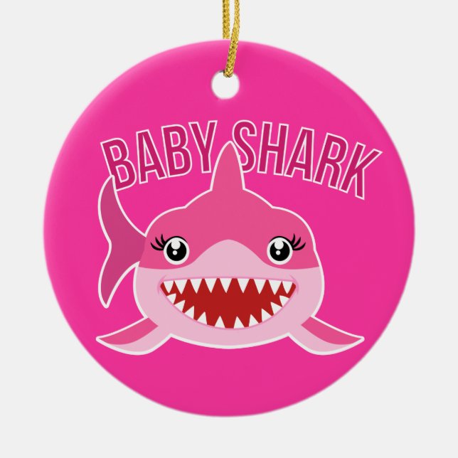 Ornamento de árbol de Navidad de Baby Shark Xmas (Frente)